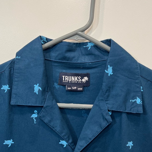 Trunks Surf & Swim Co. Flamingo Sea Turtle Casual Button Down Shirt - Picture 5 of 6